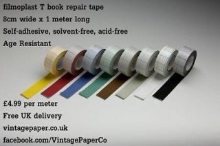 Filmoplast T 8cm x 1M   Book Spine Repair Tape, Self adhesive