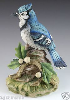 Porcelain Lefton China Blue Jay Bird Figurine Made In Japan KW7457