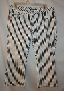 black and white striped jeans