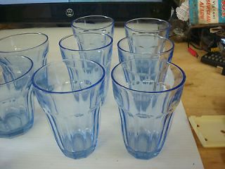 Turkish Set of 12 Pale Blue ROCKS / Juice Glasses Numbered EUC