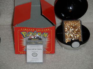 Pokemon MewTwo 23k Gold Plated Trading Card Certificate With Box