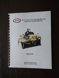 Sioux 645 & 645L Valve Grinder   Refacer Instruction & Parts Manual