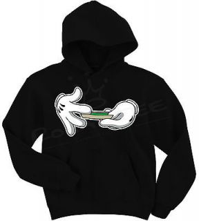 Mickey Hands Roll Up Blunt Hoodie Sweater Wiz Khalifa Mouse Dope HUF