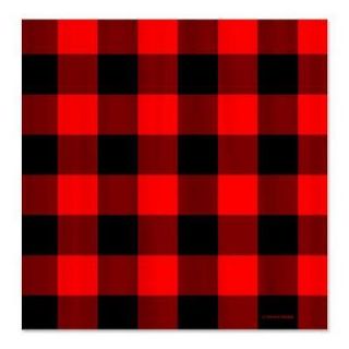 Red and Black Checkered Shower Curtain by C 633847955