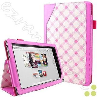 Hot Pink Plaid Case Cover for  Nook HD+ 9 inch Tablet