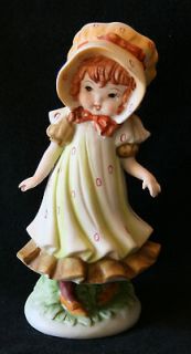 China Figurine Girl with Bonnet KW5153 Bo Peep Hand Painted Bisque