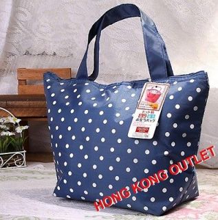 Lunch Box Thermal Insulated Cooler Bag Keep Hot Cold Blue Dot E15b