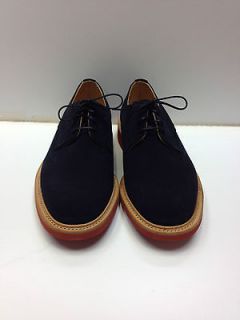 Mark McNairy Blue Plain Derby Red Rubber Sole Casual Shoes