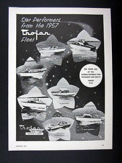 Breeze & Queen Ski Tow Blue & Black Marlin Bimini Boat Models 1957 Ad