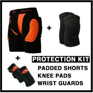 gear kit padded shorts+knee pad+wrist guard body armour snowboard ski