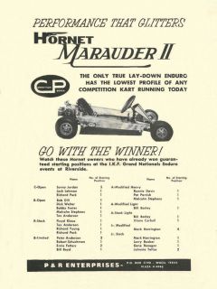 Vintage 1964 P&R Hornet Marauder II Enduro Go Kart Ad
