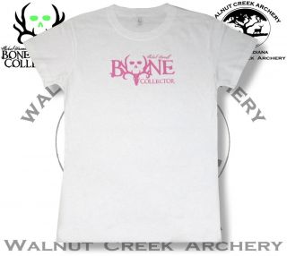Bone Collector Skulls Antler Logo White/White Ladies Fitted Shirt 303