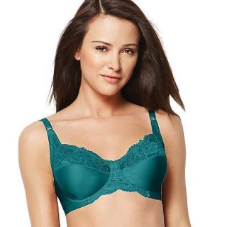 NWT Lilyette Enchantment Minimizer lacy full figure bra   431 in teal