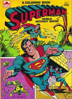 SUPERMAN Coloring Book WORLD WITHOUT WATER NM 1980