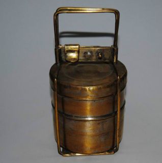Old Vintage Brass Two Tier / Compartment Traditional Lunch Tiffin Box