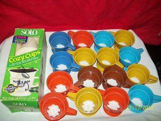 16 Plastic Solo Cozy Cup Holders and Box of 50 Cup Inserts