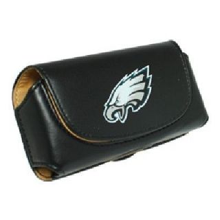 ICL NFL Philadephia Eagles Black Faux Leather Pouch Case iPhone 4 4S