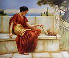 Hand Painted Oil Painting Repro John William Godward The Favorite