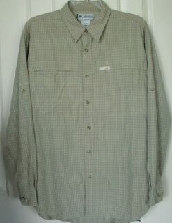 COLUMBIA GRT CLASSIC MENS VENTED FISHING CAMPING SHIRT SAGE GREEN SIZE