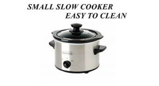 COUNTERTOP TABLE TOP STAINLESS STEEL SMALL SLOW COOKER WARMER KITCHEN