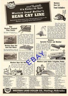 1957 WESTERN BEAR CAT LAND ROLLER AD HOIST HASTINGS NE