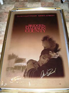 Authentic Autographed Movie Theater Poster,Bridges Of Madison Cou