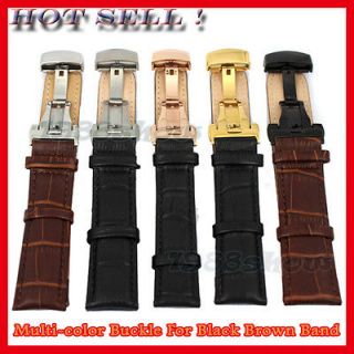 20 22 mm Multi Color Genuine Leather Straps Butterfly Clasp Watch Band