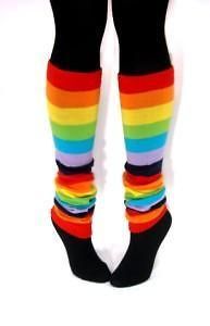 Rainbow Brite Pride Leg Warmers Striped Socks Costume