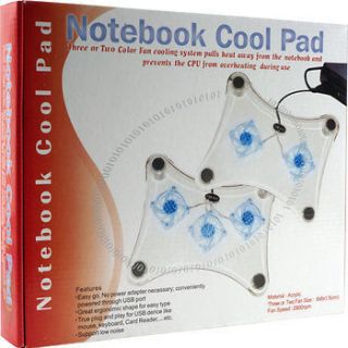 Laptop Buddy Computer Notebook USB Cooling Pad w/3 Fans