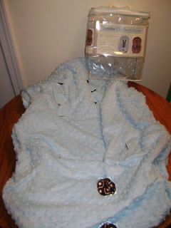 Blankets & Beyond Reversible Blue/Brown Toddler Car Seat Cover NEW