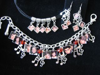 CHARM BRACELET EARRINGS & NECKLACE SET 20 AWESOME PHOTO CHARMS