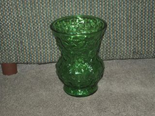 Vintage Green Crinkle Glass Vase E.O. EO Brody Co 8
