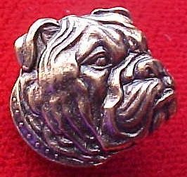 Brass Clutch Pin Detailed Bulldog Head