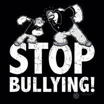 Popeye Cartoon Sailor Fighting Brutus Stop Bullying Tee Shirt Adult S