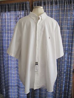 Mens Ralph Lauren Big & Tall SS White Cotton Dress Shirt NWT $89.50