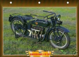 HENDERSON K DE LUXE 1924 Big Motorcycle PHOTO card