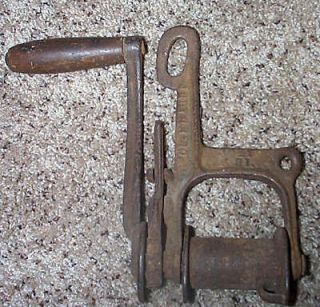 Antique Western Cast Iron Primitive Farm Ranch Tool Barbed Wire Fence