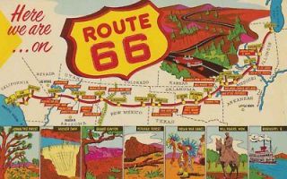 Route 66 Here We Are Vintage 50s Style Travel Decal