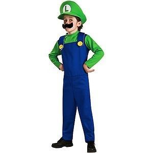 Boys Super Mario Luigi Halloween Party Costume Jumper Hat Mustache S 6