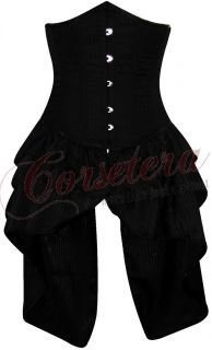 BLACK corset burlesque BUSTLE SKIRT black goth corset UNDERBUST