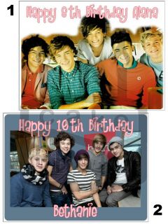 ONE DIRECTION EDIBLE ICING SHEET / CAKE TOPPER   11 sizes & shapes