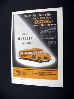 Oneida Safety School Bus Body 1955 print Ad