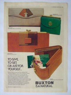 1976 Buxton Leather Ladies Wallet Purse Nice Magazine Advertisement Ad