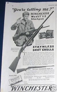 1934 Winchester Model 12 & 64 Shotgun Ad