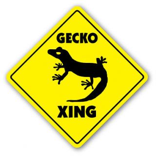 GECKO CROSSING Sign xing gift novelty lizard cage heat rock supplies