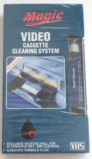 Brand New MAGIC VHS Video Cassette Cleaning System Wet / Dry Cleaning