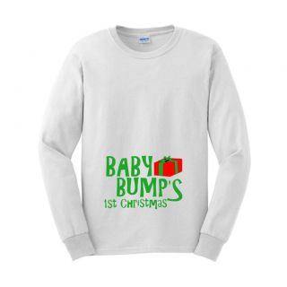 Baby Bumps First Christmas LONG SLEEVE T Shirt Pregnant Maternity