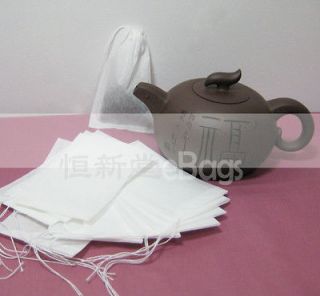 100 Empty Tea Bag, Sealed by String, Herb Bags 3.3×4.3”