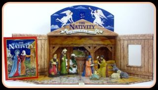 Christmas Nativity Book Stable Figurines Advent Cale