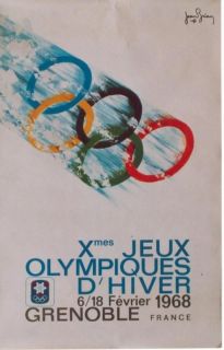 Original vintage poster OLYMPIC WINTER GAMES GRENOBLE 68